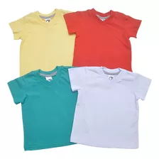 4 Camisetas Infantil Bebê Manga Curta
