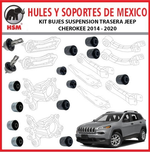 Kit 14 Bujes Suspensin Trasera Jeep Cherokee 2016 Foto 3