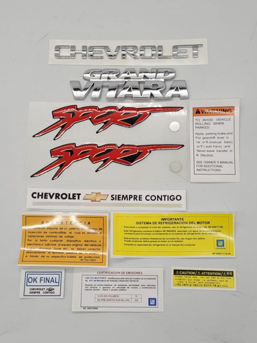 Chevrolet Grand Vitara Sport Emblemas Cinta 3m Y Calcomanas Foto 3