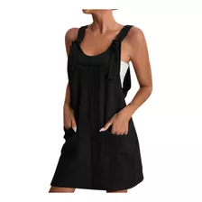 Vestido De Bolso De Camisola De Cor Sólida, Moda Casual De V