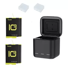 Carregador Triplo + 2 Baterias Telesin P/ Gopro Hero 9 10 11