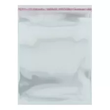 Saco Plástico Com Aba Adesiva Transparente 5cm X 5cm 100pçs