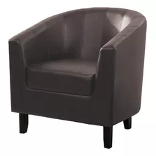 Butaca Sillón Sofá Poltrona 1 Cuerpo Living Comedor Pu Tempo Color Marrón