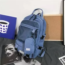 Mochila Universitaria Sporte Fitnes Treino Gym Compacta Luxo Cor Azul-aço Desenho Do Tecido Liso