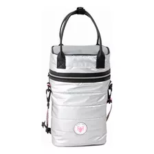 Bolso Mochila Matero Premium Mariani Matera Con Cierre Color Plata