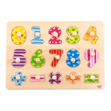 Puzzle Rompecabezas De Números Didáctico Madera Tooky Toy