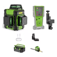 Nível A Laser Verde 12 Linhas + Receptor Maleta Huepar