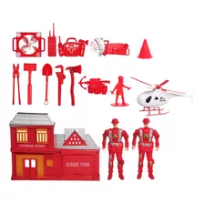 Kit Brinquedo Bombeiros Com Ferramentas 15 Peças - Etitoys