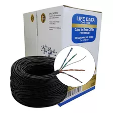 Cabo De Rede Cat 5e Utp Preto Puro Cobre 100% 305 Metros