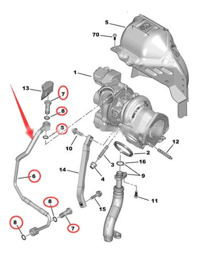 Tubo De Retorno De Aceite Turbo Para Peugeot/citroen Foto 2