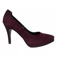 Stilettos Oggi Cuero Vacuno Gamuzado Nro 38 Color Uva