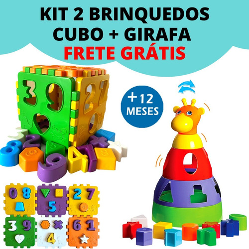 Kit Brinquedo Educativo Didático Encaixe Bebe Infantil