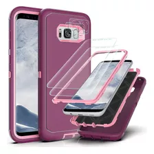 Funda Para Samsung Galaxy S8 Plus - Bordo/rosa Con Protec...