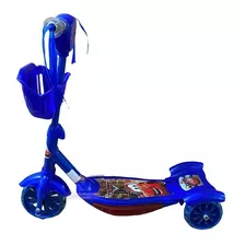 Patinete Infantil Musical Mcqueen Carros Cesta 3 Rodas Luzes