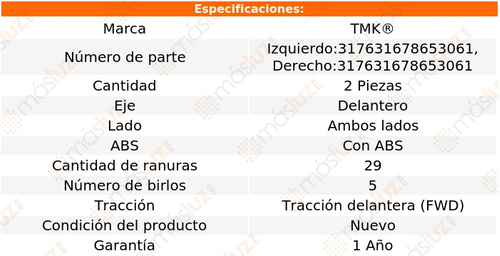 2- Mazas Delanteras Con Abs Altima 2.5l 4 Cil 2008/2009 Tmk Foto 2