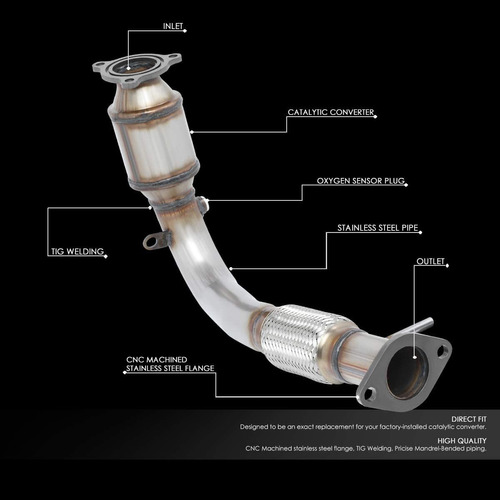 Convertidor Cataltico Dna Motoring Compatible C/ Chevrolet Foto 2