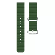 Pulseira Compatível Kiwitime Hello Watch 3 Silicone Oceano Cor Verde Militar 42 Ao 49mm