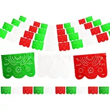 Papel Picado En Plastico Tricolor Dia De La Bandera Fiesta M