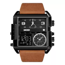 Reloj Cuadrado Lujo Para Hombre Skmei Con Cronógrafo Y Fecha