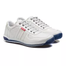 Sapatênis Casual Conforto Couro Gelo 3002