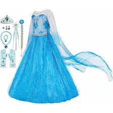 Disfraz Vestido Elsa Princesa Niñas Frozen Todas Las Talla