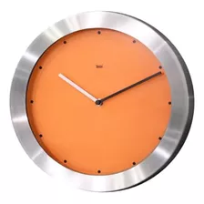 Reloj De Pared Bai De Aluminio Cepillado, Naranja - 784.so