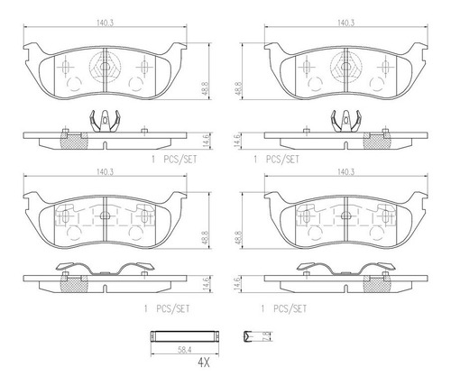 Balatas Traseras / Mercury Mountaineer Base 2002 A 2004 Foto 2