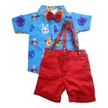 Roupa Infantil Bolofofos Conjunto Social Menino Festa Novo C