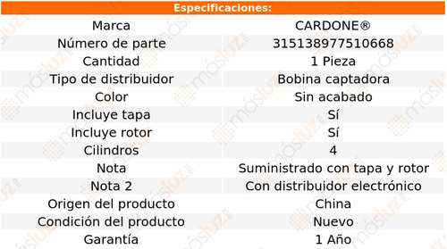 Distribuidor Ignicin Toyota Corona 2.4l 4 Cil 82 Cardone Foto 5