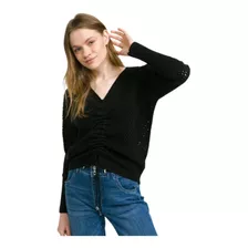 Sweater Cordón Tejido Calado Con Poliamida Importado 