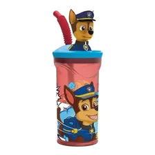 Vaso Infantil Paw Patrol Estatuilla 3d Figura C/ Pajitalla