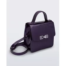 Cartera Melissa Box Bag Color Violeta Oscuro Diseño De La Tela Lisa