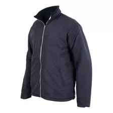 Campera Microfibra Azul Polar Forrada Abrigo Puño Escondido