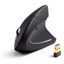Mouse Vertical Inalámbrico Ergonómico Sensor Óptico Led Color Negro