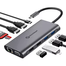 Hub Usb C, Adaptador Utechsmart De Triple Pantalla Usb Tipo