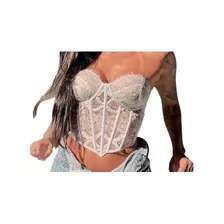  Cropped Bojo Renda Corselet Moda Blogueira