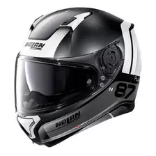 Capacete Nolan N87 Plus Distinctive Preto Branco Fosco Cor Preto/branco Tamanho Do Capacete 60/l