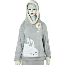 Pijama Sherpa Mujer De Conejo Con Capucha