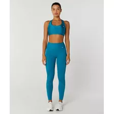 Calça Legging Recortes Shine Verde Alto Giro Academia