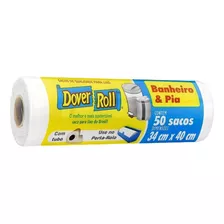 Saco Para Lixo 10l Dover Roll Banheiro & Pia Branco 50un