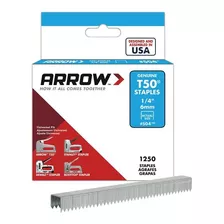  Grapas Arrow T50 1/4 (6mm) Caja 1250 Unidades 50424sp