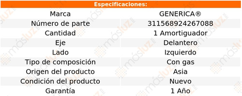 1- Amortiguador Gas Delantero Izq Mazda Cx-7 07/12 Genrica Foto 2