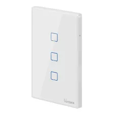 Interruptor De Pared Sonoff Touch De 3 Canales Color Blanco