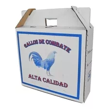 Caja De Transporte Para Gallo Blanca Doble Corrugado.