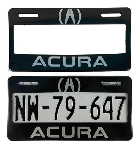 Par De Portaplacas Acura Tipo Europeo Ancho Se Foto 2