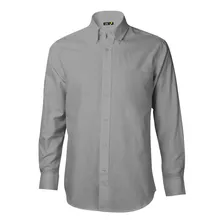 Camisa Oxford Manga Larga Gris Upf 20