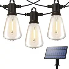  Guirnalda Luces Solar 10mt Exterior + 10 Ampolleta Vintage