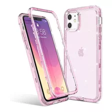 Funda Para iPhone 11, Transparente/rosa/glitter/resistente