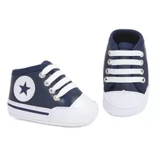 Tenis Sapatinho Bebe Estilo All Star Cano Alto Recem Nascido