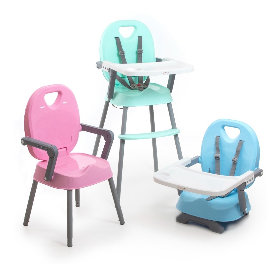 Silla Comer Bebe Booster Alta Portatil Rooby 3 En 1 Colores Color Verde